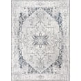 thumbnail image 1 of BoutiqueRugs Hera Farmhouse Area Rug - Machine Washable - Ivory, Dark Blue, Light Blue - 2' x 3', 1 of 19