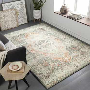 BoutiqueRugs Highbury Traditional Area Rug - Cream, Gray, Peach - 18" x 18" Sample