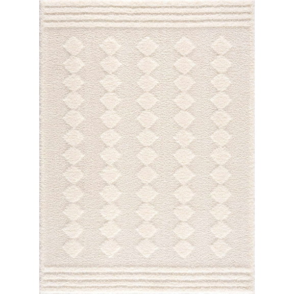 BoutiqueRugs Hija Contemporary Area Rug - Beige, White - 2' x 3'