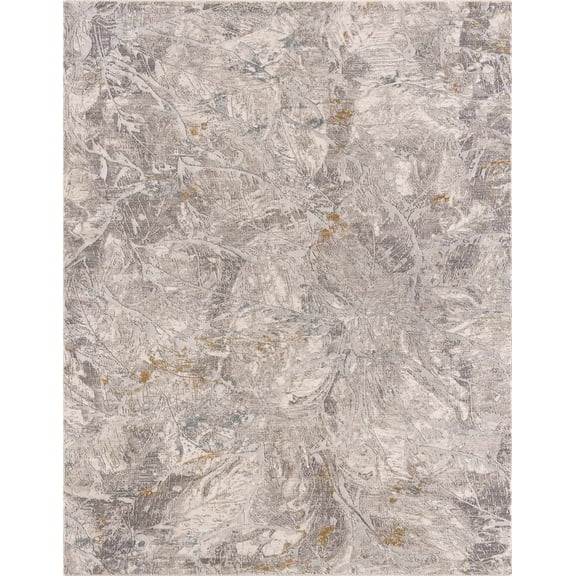BoutiqueRugs Hinda Contemporary Area Rug - Light Gray, Multi Brown, Neutral - 6'7" x 9'6"