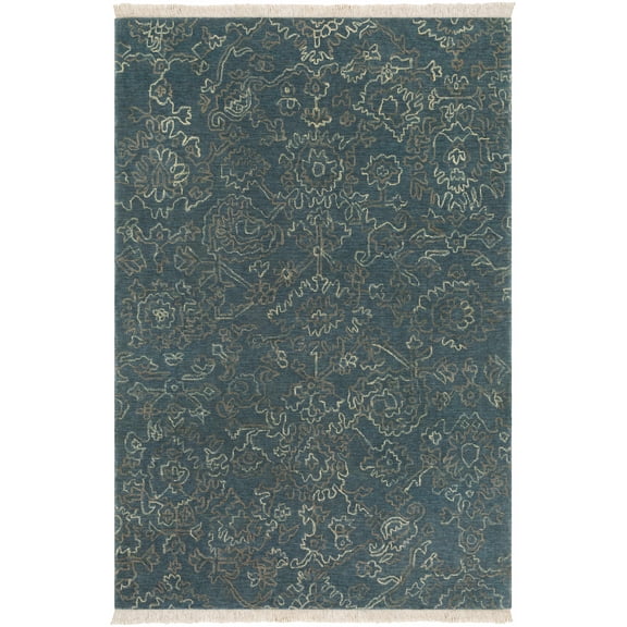 BoutiqueRugs Hinkle Traditional Area Rug - Navy, Light Brown, Medium Gray - 2' x 3'
