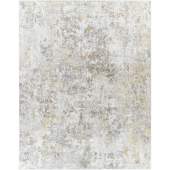 BoutiqueRugs Hirwaun Contemporary Area Rug - Light Gray, Mustard, Taupe - 7'10" x 10'