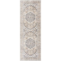 Boutique Rugs Hiti Farmhouse Runner Rug - Machine Washable - Blue, Olive, Tan - 2'7" x 7'3" Runner