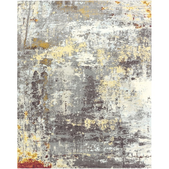 BoutiqueRugs Hobson Contemporary Area Rug - Charcoal, Slate Blue, Lime Green - 8' x 10'