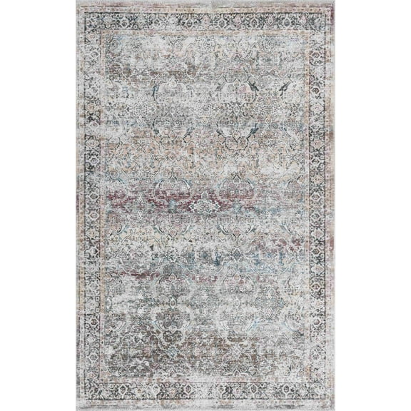 BoutiqueRugs Holli Oriental Medallion Area Rug - Vintage Traditional Floral Carpet for Living Room - Machine Washable - Olive, Green, Cream - 2'7" x 4'