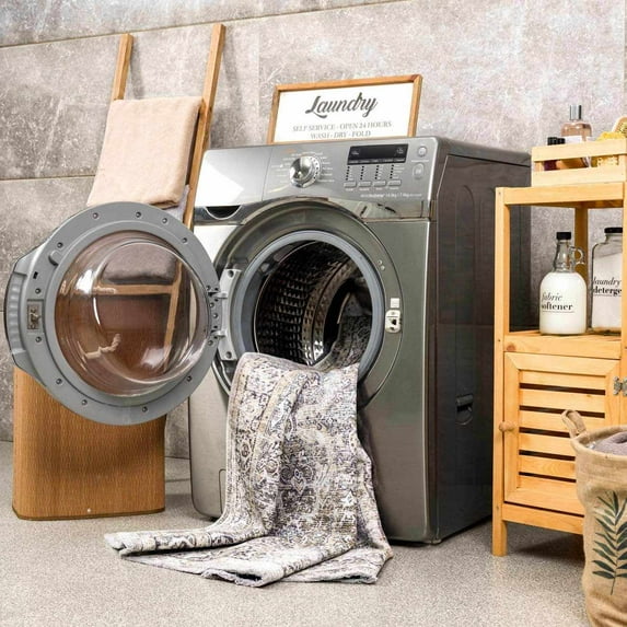 BoutiqueRugs Holli Oriental Medallion Area Rug - Vintage Traditional Floral Carpet for Living Room - Machine Washable - Olive, Green, Cream - 6'7"