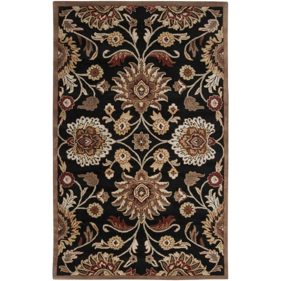 BoutiqueRugs Holsworthy Traditional Area Rug - Black, Dark Red, Mustard - 2' x 3'