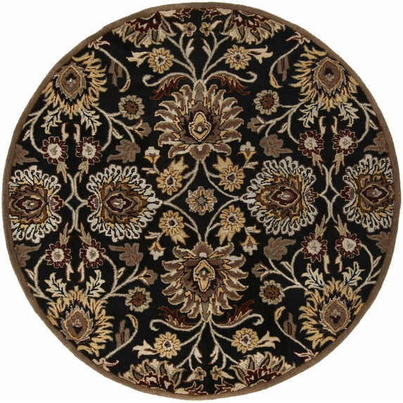 BoutiqueRugs Holsworthy Traditional Area Rug - Black, Dark Red, Mustard - 8' Round