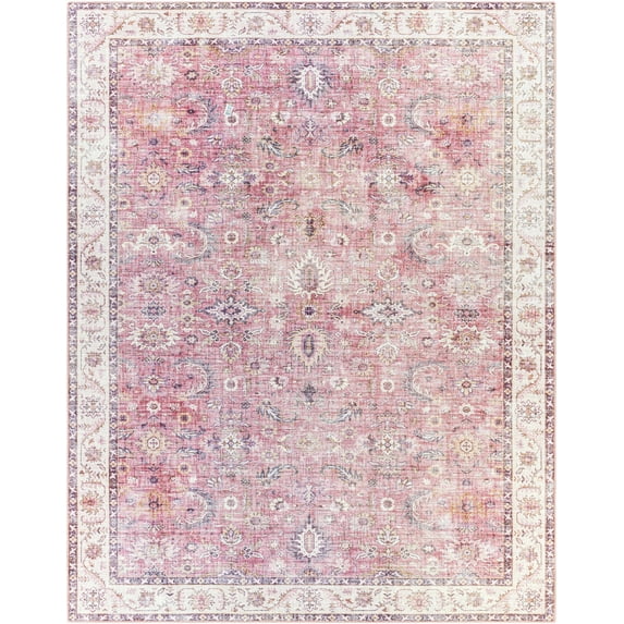 BoutiqueRugs Honomu Boho Vintage Colorful Oversized Area Rug - Farmhouse Traditional Floral Pink Carpet for Living Room, Bedroom - Pink, Peach, Sage, Mauve, Ivory - 8'10" x 12' (9x12)