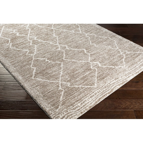 BoutiqueRugs Horsmonden Bohemian, Transitional Area Rug - Medium Brown, Off White - 6'7" x 9'