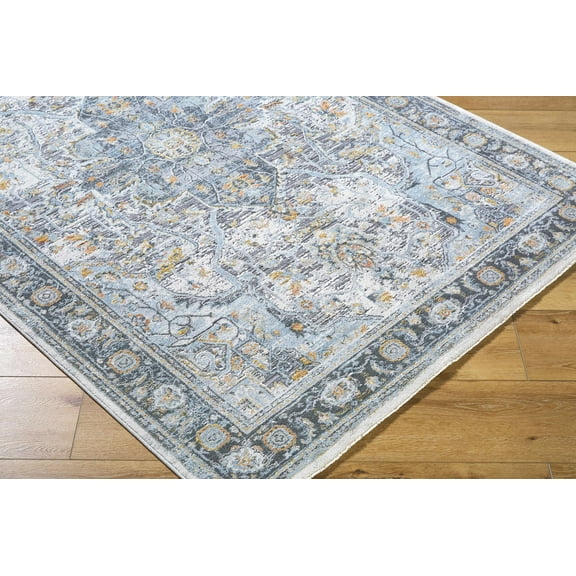 BoutiqueRugs Hovan Traditional Area Rug - Light Gray, Cloud Gray, Dark Gray - 7'10" Round