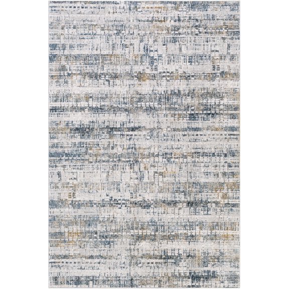 BoutiqueRugs Hughesdale Contemporary Area Rug - Light Gray, Off White, Gray - 5' x 7'3"