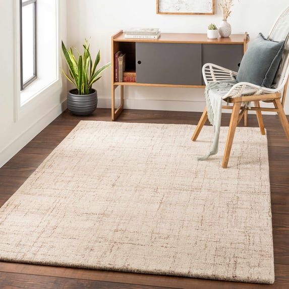 BoutiqueRugs Hunwick Contemporary Area Rug - Tan, LightBeige, Cream - 18" x 18" Sample
