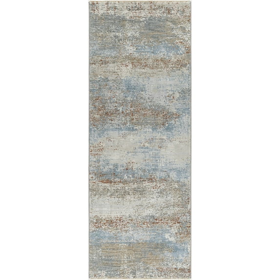 BoutiqueRugs Idoya Contemporary Runner Rug - Light Gray, Driftwood, Dark Beige - 2'7" x 7'3" Runner