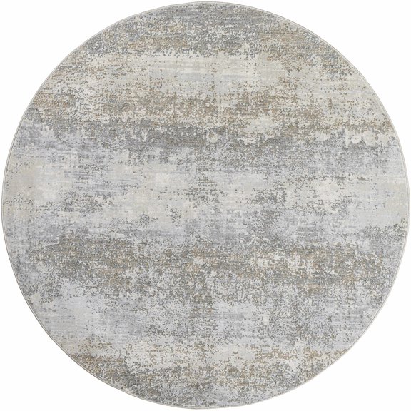 BoutiqueRugs Ikram Contemporary Area Rug - Light Gray, Cloud Gray, Dark Gray - 5'3" Round