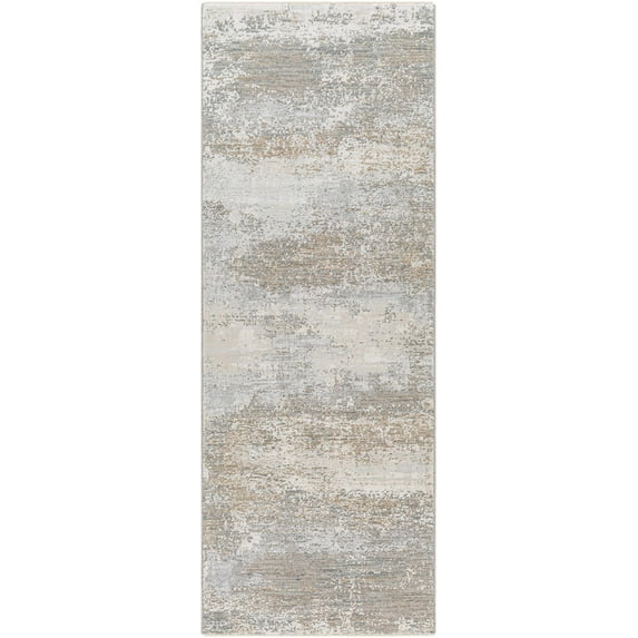BoutiqueRugs Ikram Contemporary Runner Rug - Light Gray, Cloud Gray, Dark Gray - 2'7" x 10' Runner