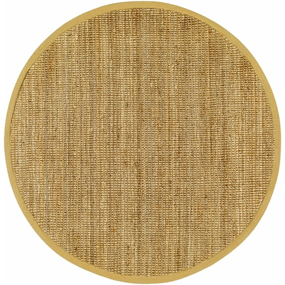BoutiqueRugs Ilana Braided Bohemian Natural Jute Area Rug - Farmhouse Hand Woven Tassel Carpet for Living Room, Bedroom - Beige, Brown, Tan - 6' Rattan Round