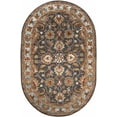 thumbnail image 1 of BoutiqueRugs Indianapolis Boho Hand Tufted Wool Natural Fiber Soft Area Rug - Traditional Floral Damask Carpet for Living Room, Bedroom, Dining Room - Taupe, Aqua, Green, Rust - 6' x 9', 1 of 17
