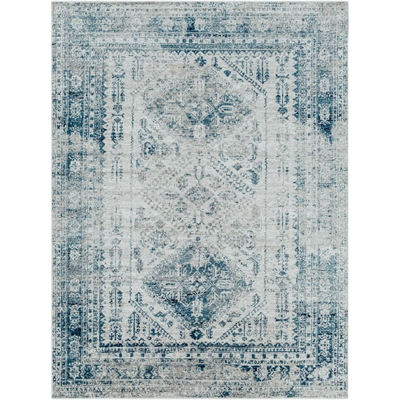 BoutiqueRugs Inkom Traditional Area Rug - Blue, Light Gray, White - 10' x 14'