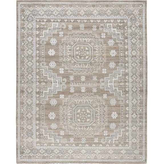 BoutiqueRugs Inuvik Traditional Area Rug - Mustard, MediumGray, PaleBlue - 10' x 14'