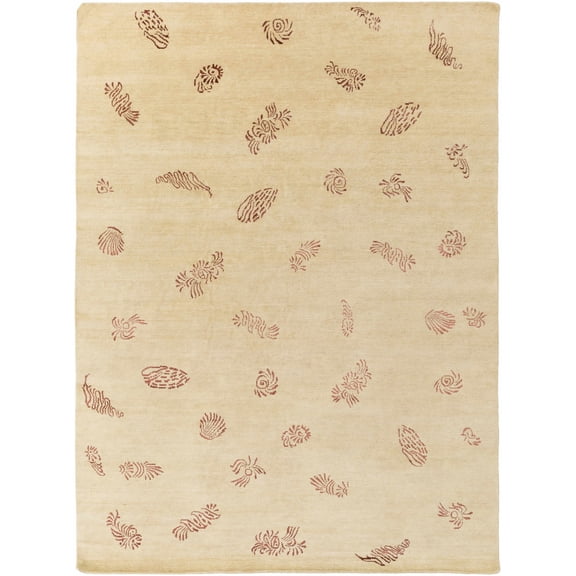 BoutiqueRugs Ione Farmhouse Area Rug - Gray, Dark Brown, Peach - 5' x 8'