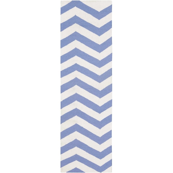 BoutiqueRugs Irmo Transitional Runner Rug - White, Sky Blue - 2'6" x 8' Runner