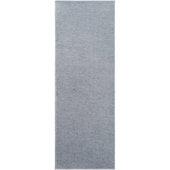 BoutiqueRugs Isako Modern Minimalist Solid Neutral Color Runner Rug for Hallway, Kitchen - Machine Washable - Machine Washable - Performance Carpet - Blue, Gray - 2'7" x 10'