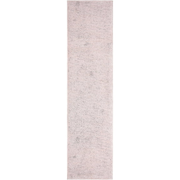 Boutique Rugs Isako Modern Minimalist Solid Neutral Color Runner Rug for Hallway, Kitchen - Machine Washable - Machine Washable - Performance Carpet - Pink, Cream - 2'7" x 10'
