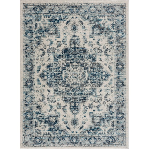 BoutiqueRugs Istanbul Farmhouse Area Rug - Ivory, Silver Gray - 9' x 12'
