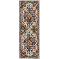 BoutiqueRugs Istanbul Farmhouse Runner Rug - Ivory, Navy - 2'7" x 7'3" Runner