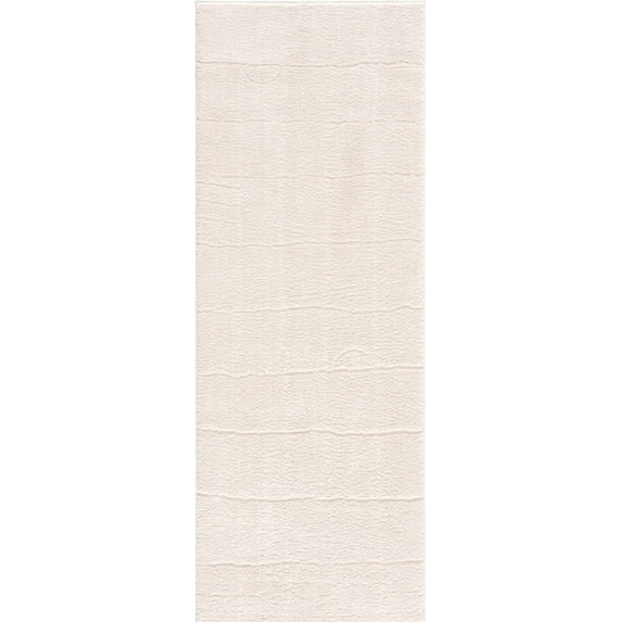 BoutiqueRugs Keanu Ivory Grid Shag Runner Rug - Rose Cream - 2'7" x 7'3" Runner