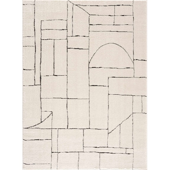 BoutiqueRugs Keats Farmhouse Area Rug - Rose Cream - 5'3" x 7'