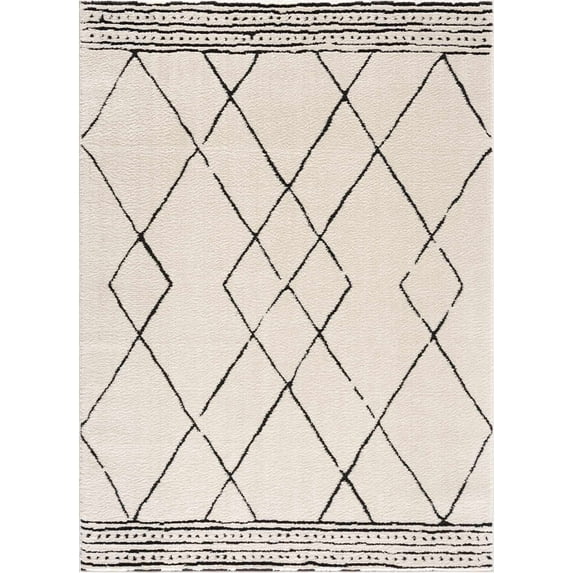 BoutiqueRugs Keone Farmhouse Area Rug - Rose Cream - 5'3" x 7'