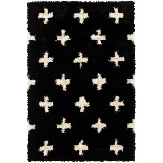 BoutiqueRugs Keperra Contemporary Area Rug - Black, Ivory - 8' x 10'