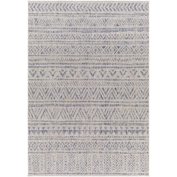 BoutiqueRugs Khanjarah Bohemian, Transitional Area Rug - Outdoor Safe - Navy, Blue, Pale Blue - 2' x 2'11"