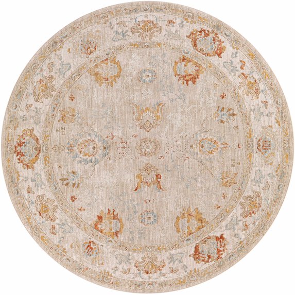 BoutiqueRugs Kitchener Traditional Area Rug - Sage, Olive, Rust - 7'10" Round