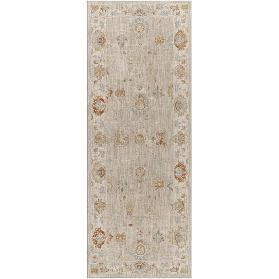 BoutiqueRugs Kitchener Traditional Runner Rug - Sage, Olive, Rust - 2'7" x 7'3" Runner