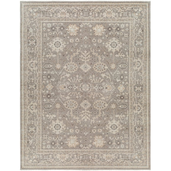 BoutiqueRugs Kiyo Traditional Area Rug - Dusty Sage, Eggplant, Off White - 6' x 9'