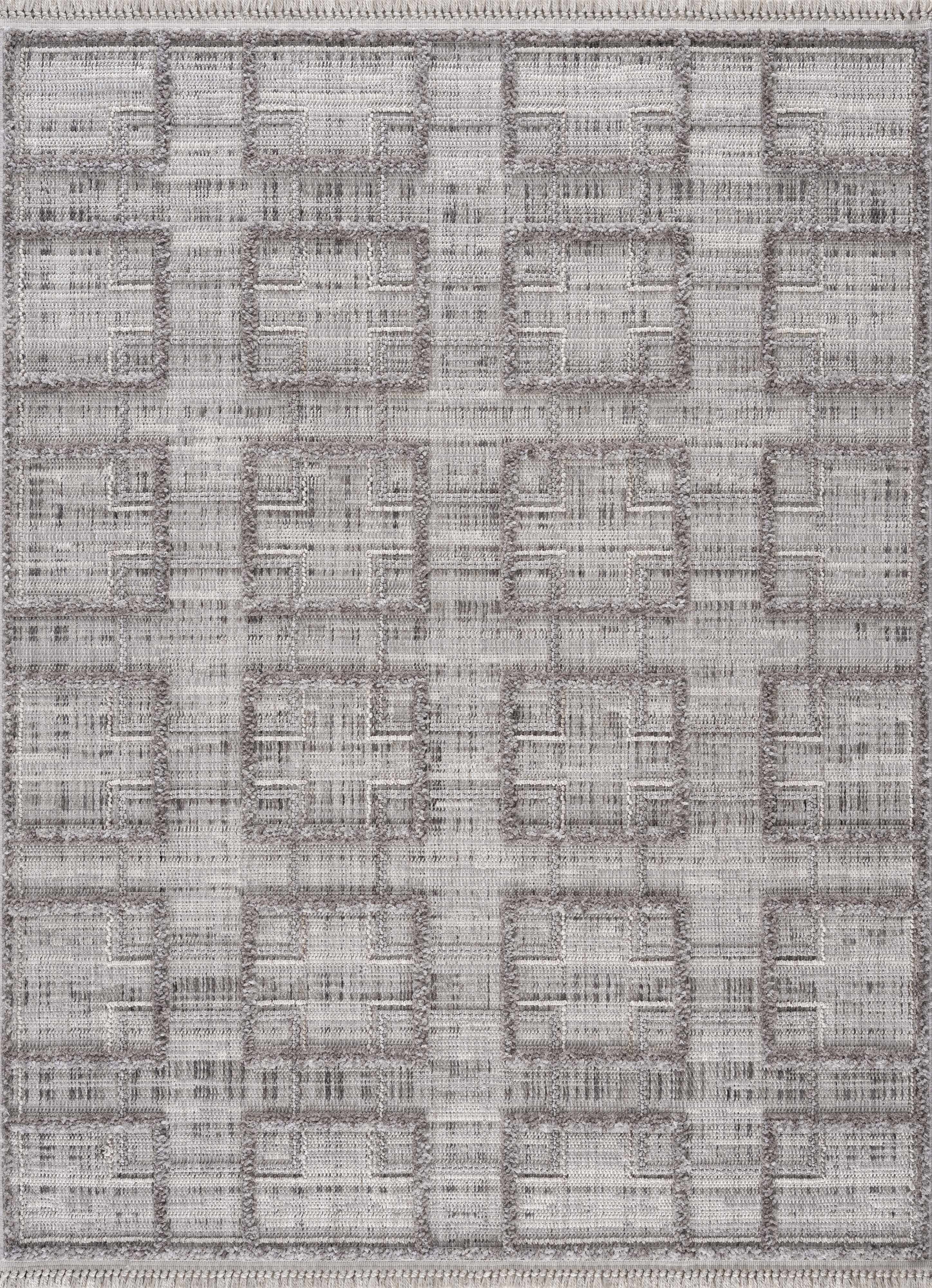 BoutiqueRugs Knocklyon Farmhouse Area Rug - Charcoal, Cream, Peach - 9'2" x 12'