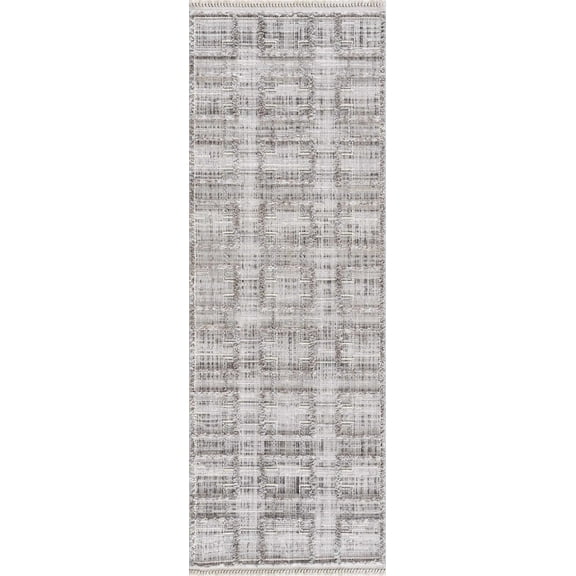 Boutique Rugs Knocklyon Farmhouse Runner Rug - Charcoal, Cream, Peach - 2'7" x 7'3" Runner