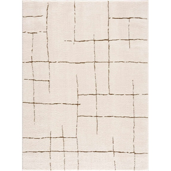 BoutiqueRugs Koume Contemporary Area Rug - Rose Cream - 5'3" x 7'