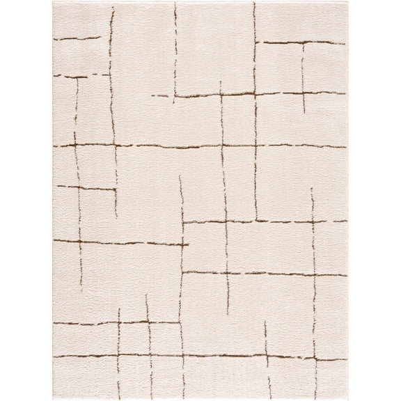 BoutiqueRugs Koume Contemporary Area Rug - Rose Cream - 6'7" x 9'