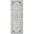 thumbnail image 1 of BoutiqueRugs Kouta Farmhouse Traditional Runner Rug - Bordered Medallion Carpet for Hallway, Kitchen - Gray, Blue - 2'7" x 7'3" (2x8 Runner), 1 of 10