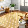 thumbnail image 1 of BoutiqueRugs Kyna Modern Swiss Cross Geometric Area Rug - Contemporary Minimalist Outdoor Safe Carpet for Terrace, Living Room - Mustard, Dark Yellow, Cream - 18" x 18" Sample, 1 of 9