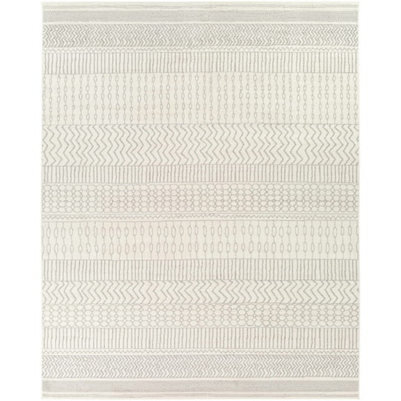 BoutiqueRugs Lascassas Bohemian, Transitional Area Rug - Medium Gray, Charcoal, Off White - 5' x 7'