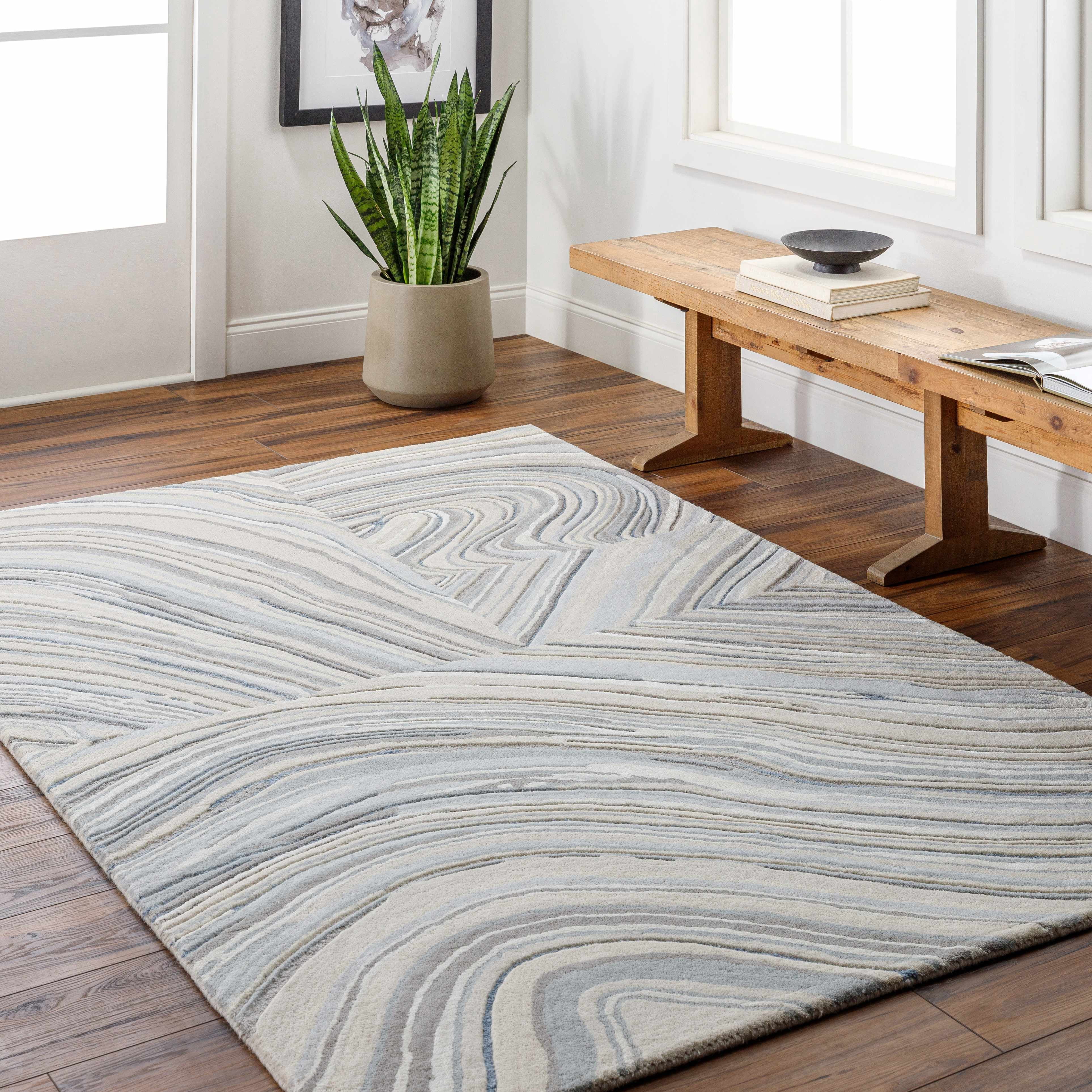 BoutiqueRugs Laxmi Contemporary Area Rug - Light Gray - 18