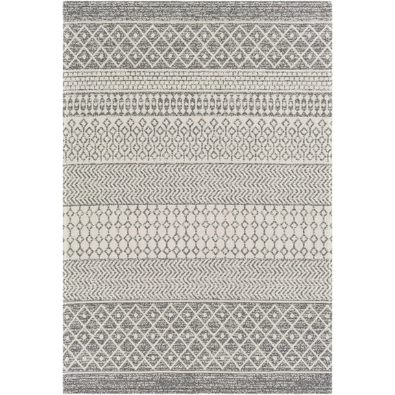 BoutiqueRugs Lester Bohemian, Transitional Area Rug - Charcoal, White, Light Slate - 1'10" x 2'11"