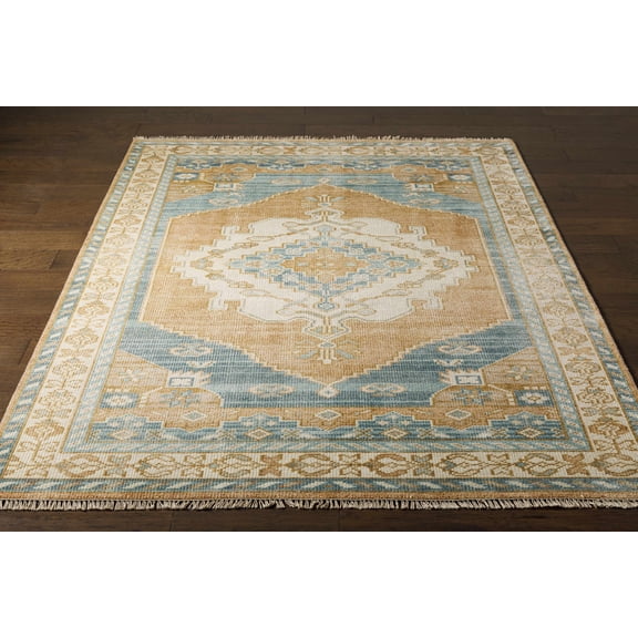 BoutiqueRugs Ligayan Traditional Area Rug - Camel, Tan, PaleBlue - 18" x 18" Sample