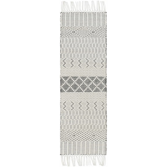 BoutiqueRugs Limoges Bohemian, Transitional Runner Rug - Black, Cream - 2'6" x 8' Runner