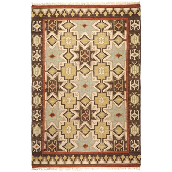 BoutiqueRugs Liscomb Transitional Area Rug - Ivory, Dark Brown, Rust - 8' x 11'